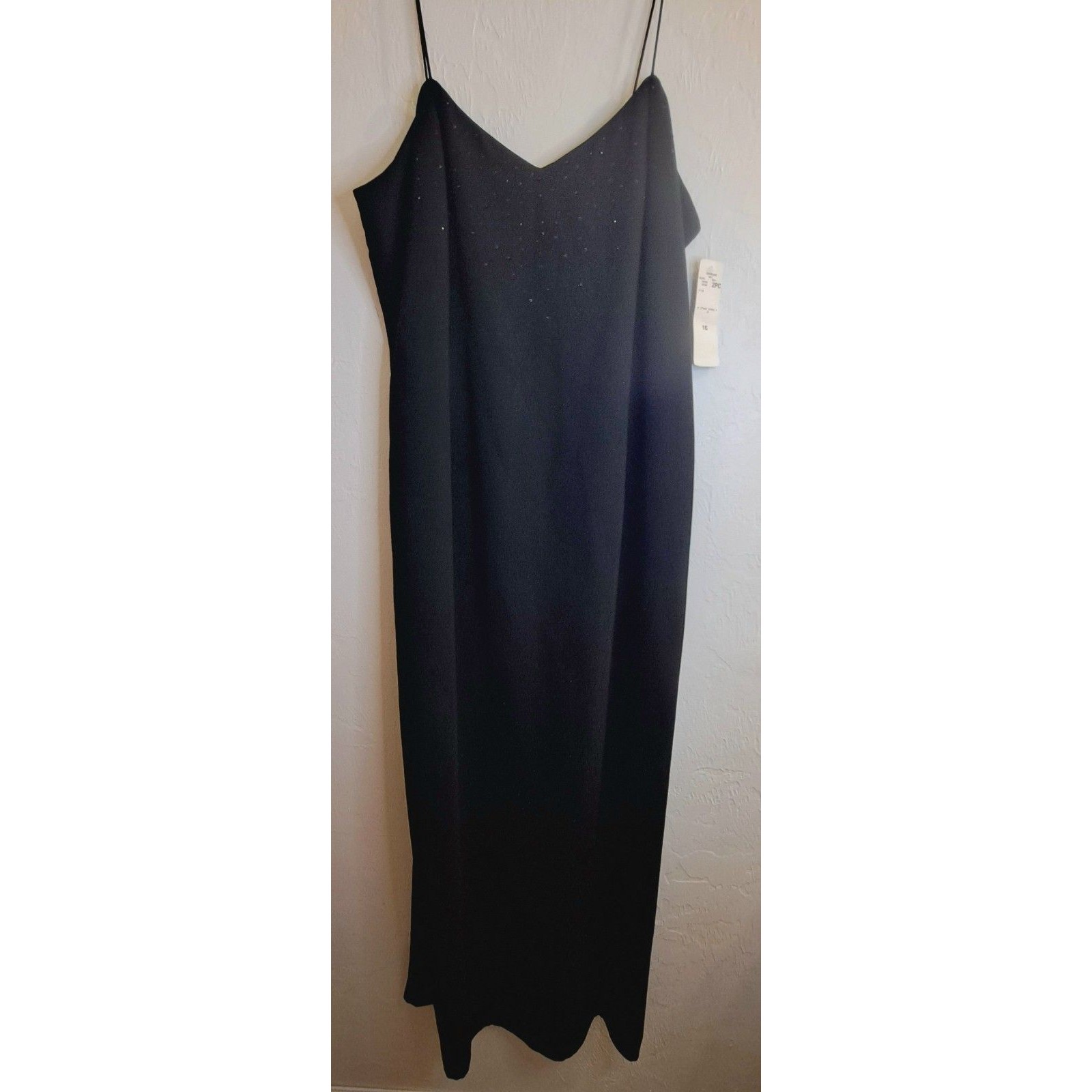 Jones New York Eve Gown Nwt Blk Beaded 16 Old Money Sophisticated Elegant Glam